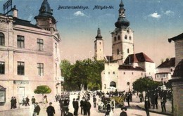 T2 1916 Besztercebánya, Banská Bystrica; Mátyás Tér Templomokkal, Piac, Teich Adolf üzlete / Market Square With Shops An - Non Classificati