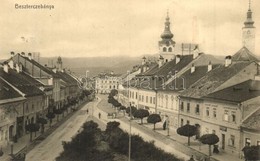 T2 1913 Besztercebánya, Banská Bystrica; F? Utca, Templomok, Stefko F. üzlete / Main Street With Churches And Shops - Non Classificati