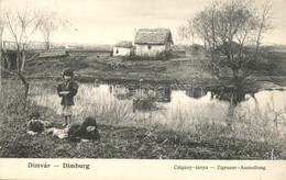 * T2 Dimvár, Dimburg, Suchohrad; Cigány-tanya A Falu Szélén / Zigeuner Ansiedlung Bei Dimburg / Gypsy Ranch - Ohne Zuordnung