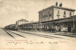 * T2/T3 Érsekújvár, Nové Zámky; Vasútállomás, G?zmozdony. Conlegner J. és Fia Kiadása / Railway Station, Locomotive (EK) - Unclassified