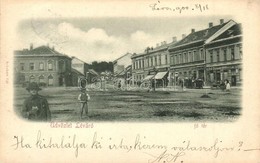 T2 1900 Léva, Levice, Lewenz; F? Tér, Weisz Salamon és Társa, Acht Testvérek és Engel József üzlete,  Steiner Szálloda,  - Non Classificati