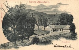 T2/T3 1900 Málnapatak, Málinec; üveggyár Udvar. Kármán Kiadása / Glasfabrik / Glass Factory  (EK) - Non Classificati