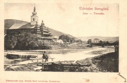 * T3 1901 Alsóverecke, Niznije Verecki, Nizsnyi Vorota, Nyzhni Vorota (Bereg); Gát és Fatemplom / Dam And Wooden Church  - Unclassified