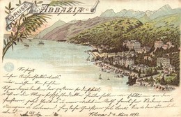 T2 1892 (Vorläufer!!!) Abbazia, Opatija; Gruss Aus... Floral Litho - Non Classificati