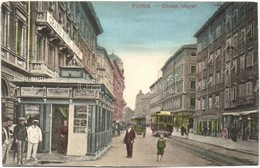 ** T2 Fiume, Chiosk Mayer, Grand Hotel Europe, Chariot Of Hotel Quarnero, Tram. W.L. Bp. 3875-1910. - Non Classificati