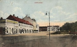 T2/T3 1917 Kapronca, Kopreinitz, Koprivnica; F? Tér és üzletek / Main Square With Shops  (EK) - Ohne Zuordnung