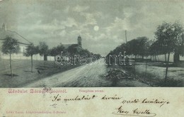 T2/T3 Bácsföldvár, Backo Gradiste; Templom Utca, Este / Street View With Church At Night  (fl) - Ohne Zuordnung