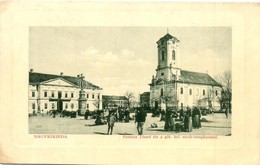 * T2/T3 1917 Nagykikinda, Kikinda; Ferenc József Tér, Görög Keleti Szerb Templom, Piac árusokkal. W.L. Bp. 6628. / Squar - Unclassified