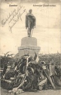 T2 1905 Zombor, Sombor; Schweidel József Szobra Koszorúkkal / Wreathed Statue Shortly After Its Inauguration - Non Classificati