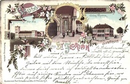 T2 1898 Sankt Florian, Zillys Burg, Stiegen Haus, Schloss Hohenbrunn / Castles And Villa. Kunstanstalt Karl Schwidernoch - Ohne Zuordnung