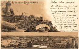 T2 1901 Vienna, Wien XIX. Kahlenberg, Hotel, Aussichts Thurm, Bahnhof / Hotel, Lookout Tower, Railway Station. Art Nouve - Non Classificati