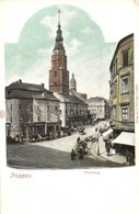 ** T2/T3 Opava, Troppau; Oberring / Square With Street Vendors And Shops - Zonder Classificatie