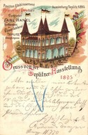 T2 1895 Teplice, Teplitz; Ausstellung, Pavillon Etablissement Brauerei Dreher, Carl Hanel Restaurateur & Wiener Selchere - Ohne Zuordnung