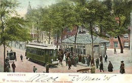 T2 1905 Amsterdam, Blauwbrug / Street View With Tram Line 8 - Zonder Classificatie
