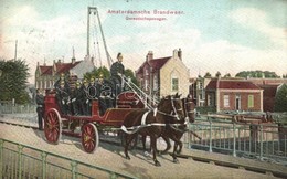 * T2/T3 Amsterdam, Amsterdamsche Brandweer, Gereedschapswagen / Dutch Fire Brigade On Tool Trolley, Firefighters (Rb) - Ohne Zuordnung