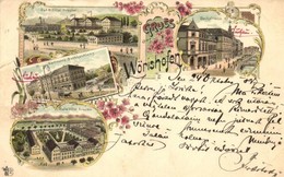 T3 1897 (Vorläufer!) Bad Wörishofen, Bad Und Hotel Kreuzer, Bachstrasse, H. Hartmann's Buchhandlung / Spa And Hotel, Str - Non Classificati