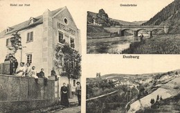 ** T1/T2 Dasburg, Grenzbrücke, Hotel Zur Post / Hotel And German-Luxembourg Border - Non Classificati