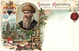 ** T2 1397-1468 Mainz, Johannes Gutenberg, Erfinder Der Buchdruckerkunst / Inventor Of The Art Of Printing. Art Nouveau, - Ohne Zuordnung