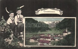 ** T2/T3 Colle Isarco, Gossensass (Südtirol); Tyrolean Children. Art Nouveau Montage. No. 13519/399. B. Lehrburger 1906. - Unclassified