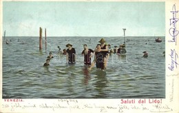 * T2/T3 Venice, Venezia; Saluto Dal Lido! / Bathing People On The Beach  (EK) - Unclassified