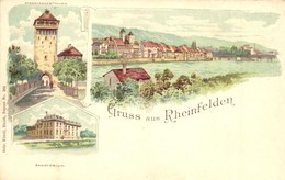 ** T2 Rheinfelden, Storchennestthurm, Sanatorium. Gebr. Künzli Nr. 362. Litho - Unclassified