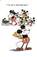 * T2/T3 I'm Not A Marrying Man! Mickey And Minnie Mouse. Inter-Art Co. 7087. Disney Art Postcard  (EB) - Unclassified