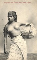 ** T2 Singhalese Girl Carrying Water Chatty In Ceylon. Nude Girl / Sinhalese Folklore From Sri Lanka - Ohne Zuordnung