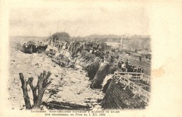 ** T2 1902 Hajókatasztrófa Télen A Jeges Dunán, G?zhajó Roncsok A Bolgár Ruszeban (Roussé, Ruse) / Bulgarian Steamship D - Ohne Zuordnung