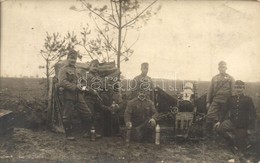 T2/T3 ~1917 Osztrák-magyar Katonák Töltényekkel és ágyúval / WWI K.u.k. Military, Soldiers With Cartridges And Cannon. P - Unclassified