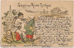 T2 Gruss Aus Kiao-Tschau. Feldpost! / Kiautschou Bay Concession. Military Art Postcard. Litho - Zonder Classificatie