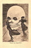 T2 1909 Vihar Az Alagútban. Bizarr Optikai Illúziós M?vészlap Koponyával / Optical Illusion Art Postcard With Skull - Unclassified