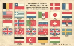 ** T2/T3 1912 Nationernas Flaggor Vid Olympiska Spelen / 1912 Summer Olympics In Stockholm. National Flags (small Tear) - Non Classificati