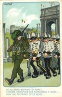 ** T2 Gli Austriaci Entrano In Roma! / How The Austrians Enter Home! Italian WWI Military Propaganda Art Postcard. Anti- - Unclassified