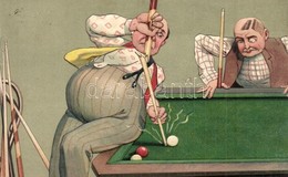 T2 1908 Humoros Biliárd M?vészlap / Humorous Billiard Art Postcard. PFB Serie 8174. Emb. Litho - Ohne Zuordnung