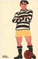 ** T1 Labdarúgó M?vészlap, Diana Sósborszesz Reklám A Hátoldalon. Ungarische Werkstätte / Football Player. Hungarian Art - Non Classificati