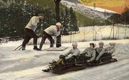 * T2/T3 Winter Sport With Sleighing And Skiing People (fl) - Ohne Zuordnung