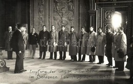 * T1/T2 1933 Augsburg, A Magyar Nemzeti úszóválogatott Tagjainak Fogadtatása Az Arany Szalonban / Goldenen Saal, Empfang - Ohne Zuordnung