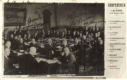 T2 1925 Conferenza Di Locarno / Locarno Treaties. Printed Signatures Of Chamberlain, Mussolini, Briand, Benes, Luther, S - Ohne Zuordnung