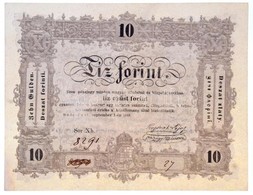 1848. 10Ft 'Kossuth Bankó' Rontott és Javított Sorszámozással T:I- / Hungary 1848. 10 Forint 'Kossuth Note' With Miswrit - Non Classificati