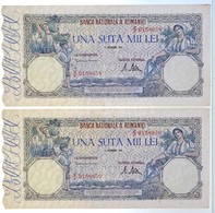 Románia 1945. 100.000L (2x) Sorszámkövet?k T:I,I- / Romania 1945. 100.000 Lei (2x) Sequential Serials C:UNC,AU
Krause 58 - Unclassified