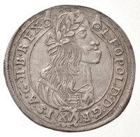 1675K-B 15kr Ag 'I. Lipót' (6,27g) T:1- / 
Hungary 1675K-B 15 Kreuzer Ag 'Leopold I' (6,27g) C:AU
Huszár: 1423., Unger I - Zonder Classificatie