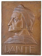 Csillag István (1881-1968) 1906. 'Dante' öntött, Egyoldalas Br Plakett (141g/82x107mm) T:2 / Hungary 1906. 'Dante' Cast, - Non Classificati