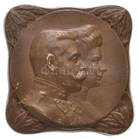 Ausztria ~1914. 'Ferenc Ferdinánd és Chotek Zsófia' Jelzetlen Br Plakett (40,87g/43x43mm) T:2 / 
Austria ~1914. 'Franz F - Non Classificati