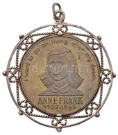 DN 'Anne Frank 1929-1945' Jelzetlen Ag Emlékérem, Jelzett Ag Keretben (a Keret: 0.925; Br:23,44g/52mm) T:2 / 
ND 'Anne F - Non Classificati