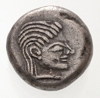 Kolkhisz Kr. E. V-IV. Század Ag Hemidrachma (2,46g) T:2 / 
Colchis 5th-4th Century BC Ag Hemidrachm 'Archaic Female Head - Ohne Zuordnung