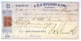 Nagy-Britannia 1868. Váltó 50? értékben 'J. & J. Stuart & Co. Bankers' Bélyeggel és Bélyegzéssel, Vízjeles Papír T:III K - Non Classificati