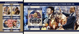 Sierra Leone 2018, M. Luther King, 4val In BF +BF - Martin Luther King