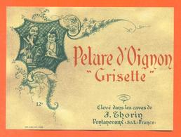 étiquette Ancienne Vin De Table Pelure D'oignon Grisette Thorin à Pontanevaux -12°/° - 75 Cl - Rosés