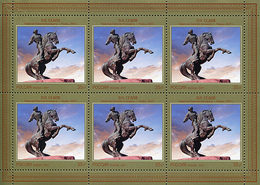 Russia 2017 Sheet Contemporary Russian Art Modern Sculpture Monument Evpaty Kolovrat Paintings Horse Riding Stamps MNH - Fogli Completi