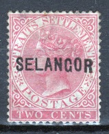 Malaya Selangor Queen Victoria Two Cent Pale Rose With Overprint. - Selangor